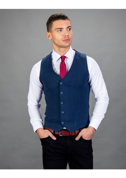 Basic Mavi Erkek Yelek