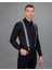 Slim Fit Armürlü Kravatlık, Siyah Erkek Gömlek 2