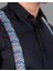 Slim Fit Armürlü Kravatlık, Siyah Erkek Gömlek 4