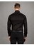 Süper Slim Fit Likralı Saten, Düz Siyah Erkek Gömlek 3