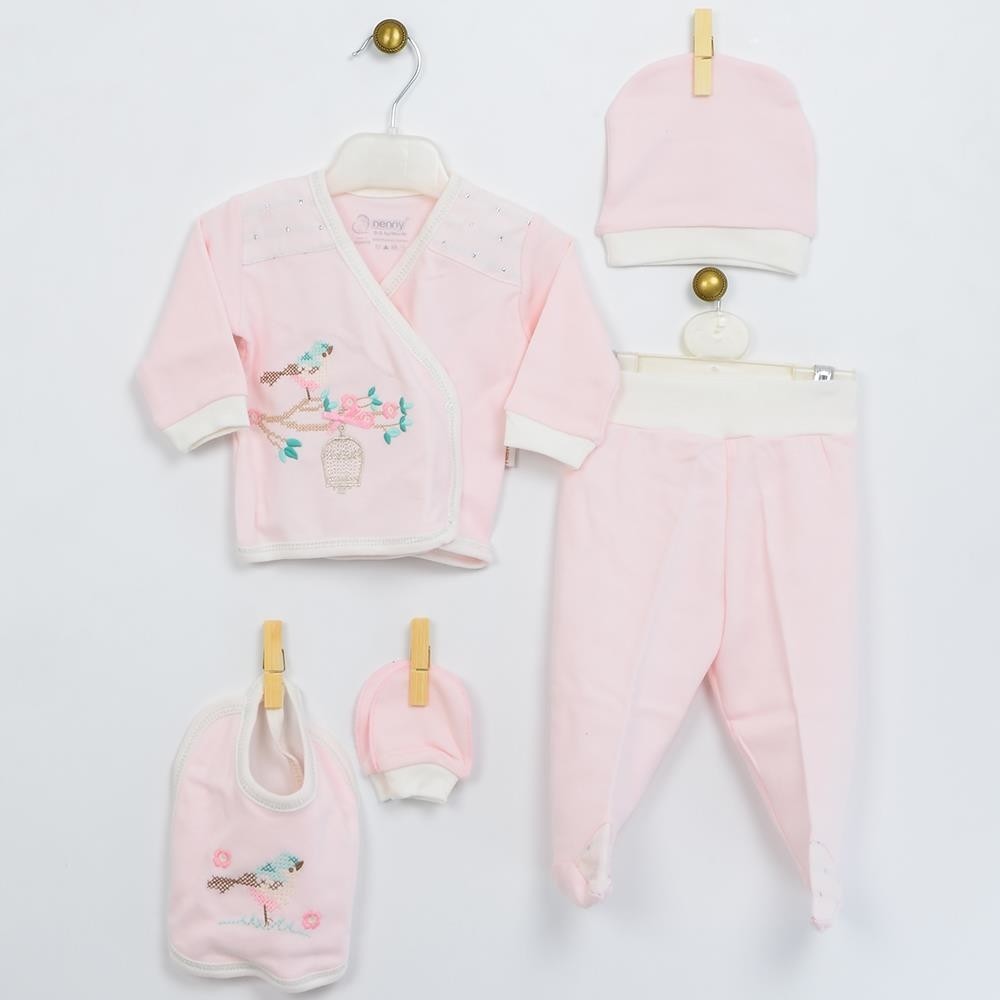 Bebbek Kız Bebek Hastane Çıkışı 5Li Zıbın Seti T723 Fiyatı