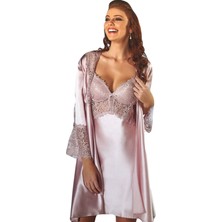 Pierre Cardin 6Lı Kaplı Midi Gecelik Sabahlık Set 6625 İnci