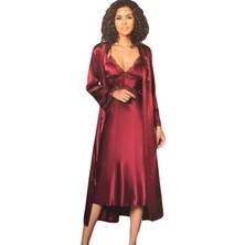 Pierre Cardin Altılı Çeyiz Gecelik Sabahlık Set 6960 Bordo