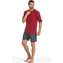 Pierre Cardin 5Li Penye Robdöşambr Damatlık Pijama Set 5560 Bordo
