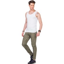 Cipo&Baxx CU107 Geniş Yaka Kolsuz Slim Fit Beyaz Erkek Atlet