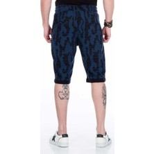 Cipo&Baxx CK167 İndigo Mavi Siyah Erkek Capri Şort Eşofman