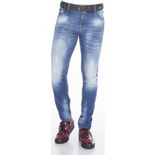 Cipo&Baxx CD319B Açık Mavi Slim Fit Dar Paçalı Erkek Kot Pantolon