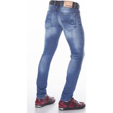 Cipo&Baxx CD319B Açık Mavi Slim Fit Dar Paçalı Erkek Kot Pantolon