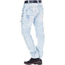 Cipo&Baxx CD272 Buz Mavisi Dekoratif Dikişli Erkek Kot Pantolon