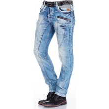 Cipo&Baxx C-1150 Parça Dikişli Mavi Rahat Erkek Kot Pantolon