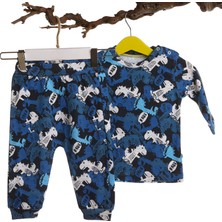 Mymio İnterlok Kaykaylı Dinazor Bebek Pijama Takım