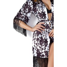 Miorre Desenli Kimono Püsküllü Sabahlık