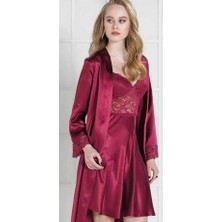 Pierre Cardin 4265 Saten Gecelik Sabahlık Takım