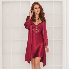 Pierre Cardin 4300 Saten Gecelik Sabahlık Takım