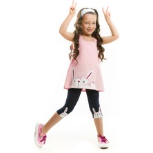 Denokids Hello Tavşan Kız Çocuk Tunik Tayt Takım