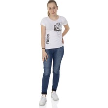 Toontoy Kız Çocuk T-Shirt Göğsü Lazer Kesim
