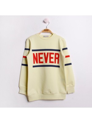 Toontoy Kız Çocuk Sweatshirt Never Baskılı 8-14 Yaş Sarı T11930