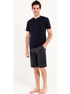 U.S. Polo Assn. Erkek Lacivert 3 lü Pijama Takım