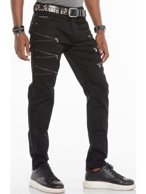 Cipo&Baxx CD509 Legendary Biker Rahat Siyah Erkek Kot Pantolon