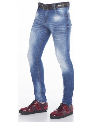 Cipo&Baxx CD319B Açık Mavi Slim Fit Dar Paçalı Erkek Kot Pantolon