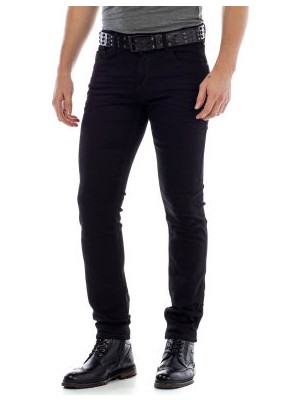 Cipo&Baxx CD319A Siyah Slim Fit Rahat Erkek Jean Kot Pantolon