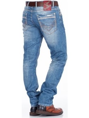 Cipo&Baxx C-0595 İçiçe Cepli Regular Fit Mavi Erkek Kot Pantolon