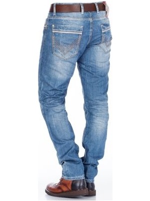 Cipo&Baxx C-0595 İçiçe Cepli Regular Fit Mavi Erkek Kot Pantolon