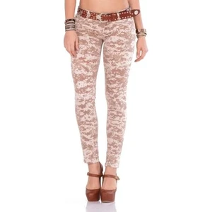 Cipo&Baxx CBW-0521 Camel Düşük Bel Bayan Kamuflaj Pantolon