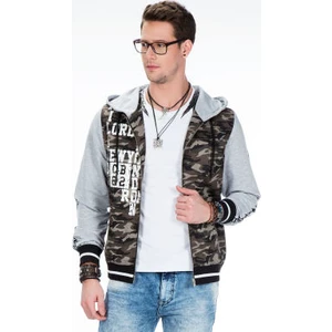 Cipo&Baxx CJ215 Gri Yeşil Kamuflaj İnce Yazlık Erkek Ceket