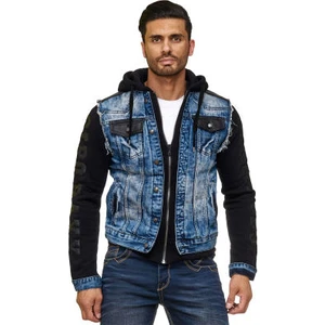 Cipo&Baxx CJ154 Kolları Penye Kapşonlu Jean Erkek Kot Ceket