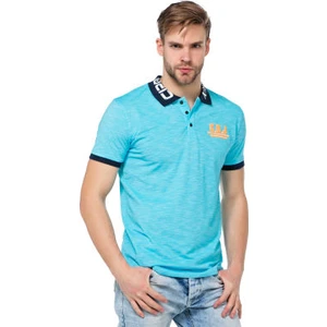 Cipo&Baxx CT416 Polo Yaka Nakışlı Dar Kalıp Mavi Erkek Tişört
