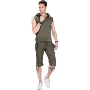 Cipo&Baxx CL298 Kapşonlu Cepli Yeşil Erkek Sweatshirt Spor Atlet