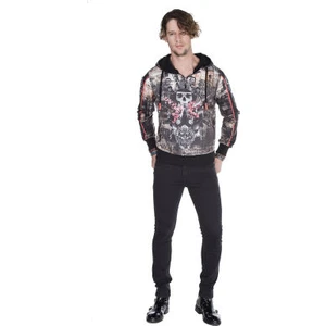 Cipo&Baxx CL272 Kurukafa Baskılı Cepli Erkek Siyah Sweatshirt
