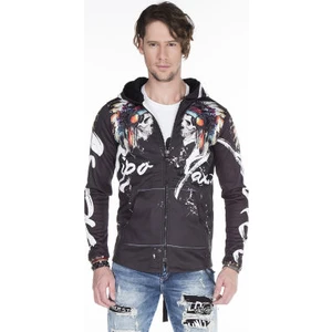 Cipo&Baxx CL263 Kızılderili Kapşonlu Siyah Erkek Sweatshirt