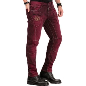 Cipo&Baxx CD479 Dekoratif Dikişli Düşük Bel Bordo Erkek Pantolon