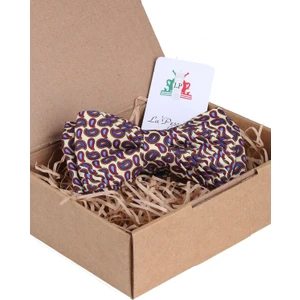 La Pescara Limon Sarısı Şal Desen Pilise Papyon CRB13