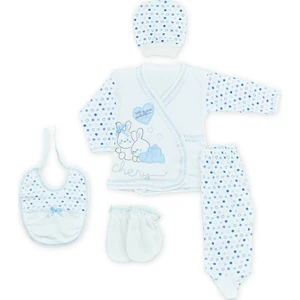 Bombino Erkek Bebek 5Li Hastane Çıkışı Yeni Doğan Seti Mavi 106