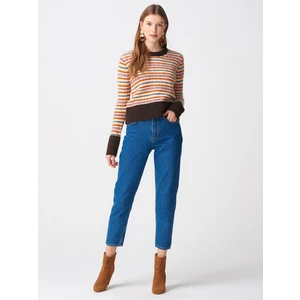 7585 Normal Yıkama Mom Pantolon Lacivert