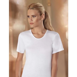 Kısa Kollu Bisiklet Yakalı Ribana Atlet Beyaz MB010