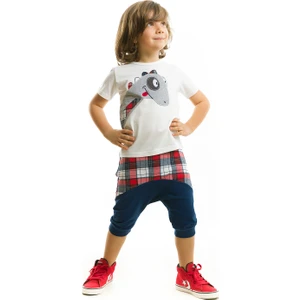 Dino Ekose Erkek Çocuk T-shirt Şort Takım