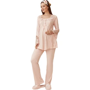 Şık Mecit 5015 Şehzade Dantelli Hamile Lohusa Pijama Takımı