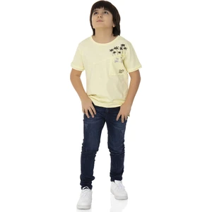 Erkek T-Shirt Palmiyeli Baskı