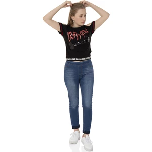 Kız Çocuk T-Shirt Crazy Girl Baskılı