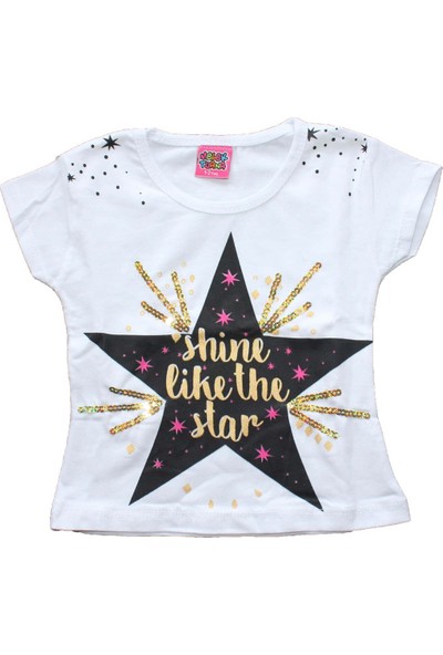 Biricik's Pullu Yıldız Nakışlı Kız Bebek Tshirt