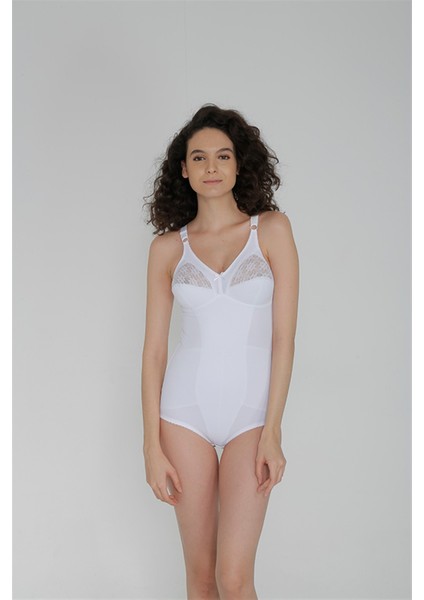 Kadın Saten Kumaş Korse 4030 Beyaz