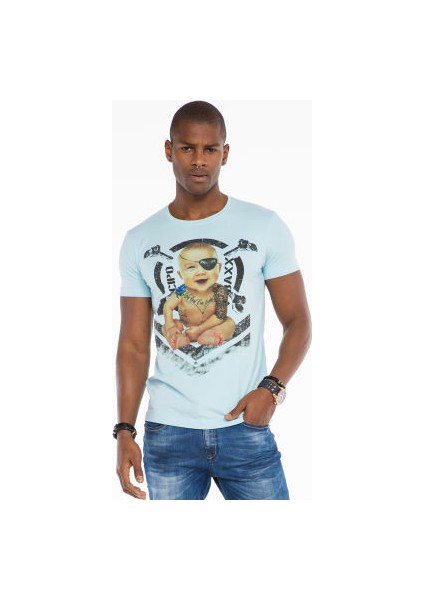 Cipo&Baxx CT485 Boss Baby Slim Fit Mavi Erkek Tişört fiyatları
