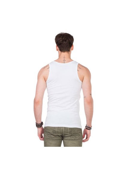 Cipo&Baxx CU107 Geniş Yaka Kolsuz Slim Fit Beyaz Erkek Atlet modelleri