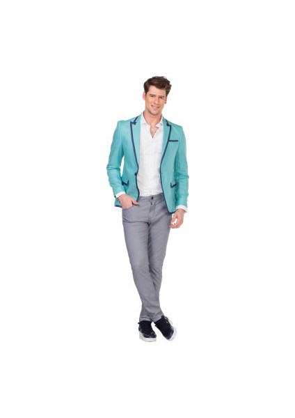 Cipo&Baxx CJ222 Mint Mavi Yazlık İnce Erkek Spor Blazer Ceket