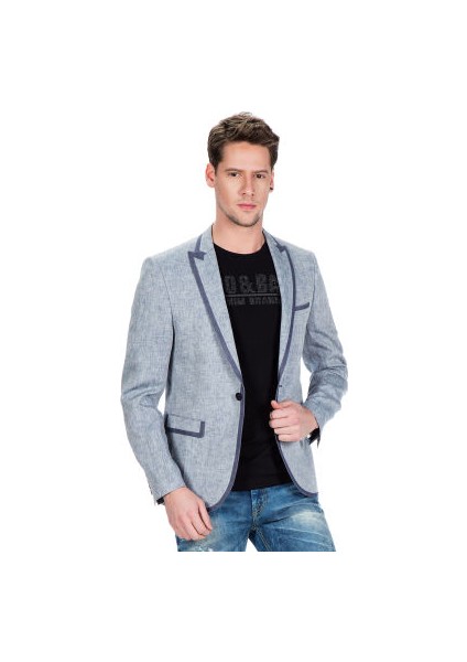 Cipo&Baxx CJ222 Mavi Yazlık İnce Erkek Spor Blazer Ceket