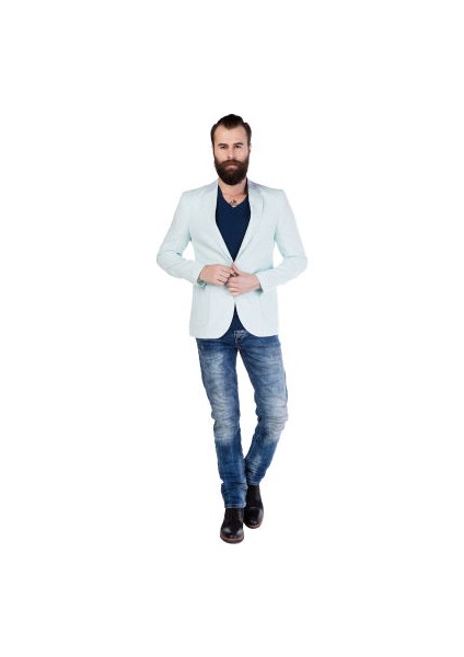 Cipo&Baxx CJ131 Dirsekleri Yamalı Yeşil Mint Erkek Spor Ceket modelleri